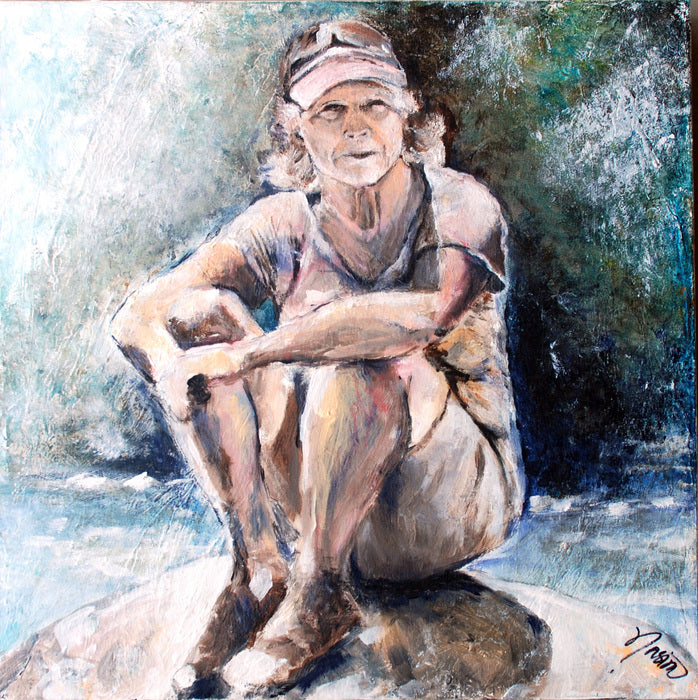 Exhaustion of Endless Waiting, 2023, acrylic on canvas, 20 x 20 in. / 50.8 x 50.8 cm.