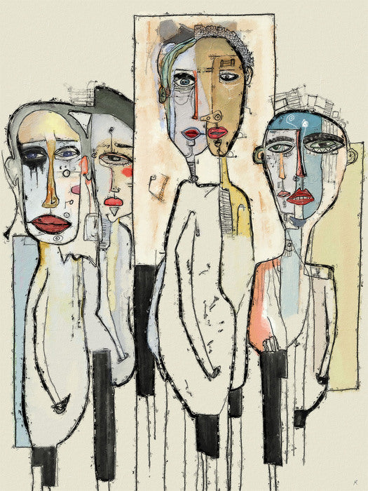 Faces of Sound-Melodic Minimalism, 2022, digital painting on canvas, 42 x 31 in. / 106.68 x 78.74 cm.