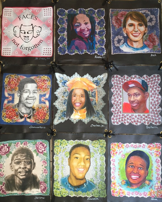 Faces Not Forgotten Quilt #1, 2020, mixed media, 5 x 4 ft. / 60 x 48 in.