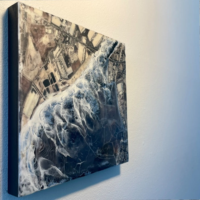 Flood, 2023, encaustic, 10 x 10 in. / 25.4 x 25.4 cm.