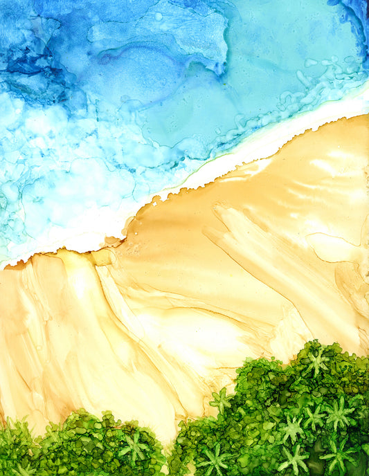 From Above #3, 2022, alcohol inks, 16 x 16 in. / 40.64 x 40.64 cm.