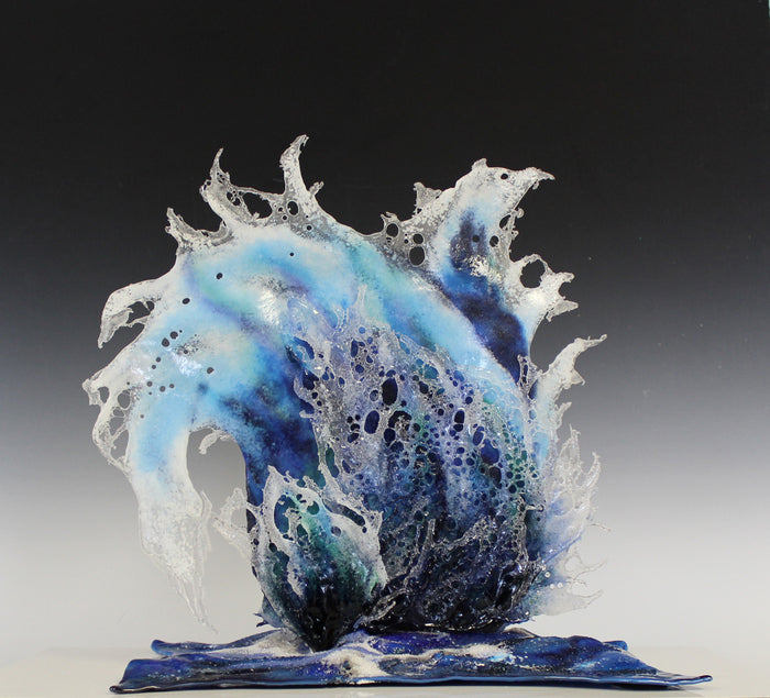 Frozen in Time, 2022, fused glass, 20 x 28 x 10 in. / 50.8 x 71.12 x 25.4 cm.