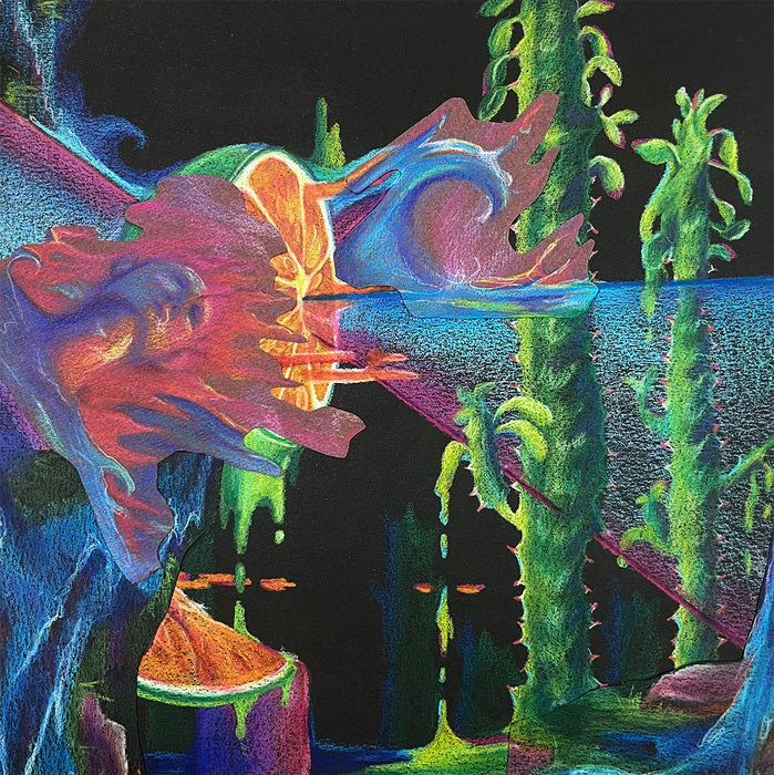 Fruit Punch, 2022, colored pencil on paper, 9.5 x 9.5 in. / 24.13 x 24.13 cm.