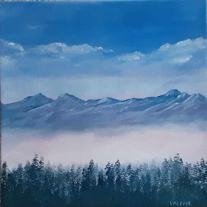 Good Morning World, 2023, oil, 10 x 10 in. / 25.4 x 25.4 cm.