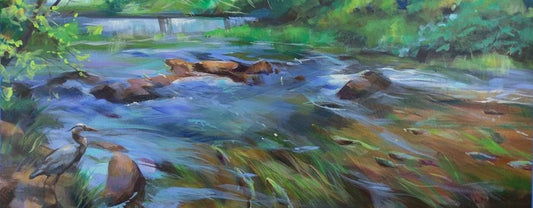Herring Run Model 2, 2018, acrylic, 10 x 30 in. / 25.4 x 76.2 cm.