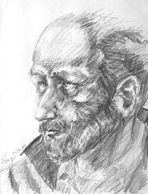 Homeless, 1999, graphite, 17.5 x 21 in. / 44.45 x 53.34 cm.