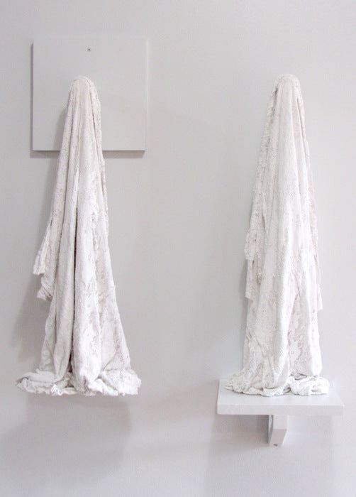 Hung/Held, 2019, mixed media, 30 x 27 x 9 in. / 76.2 x 68.58 x 22.86 cm.