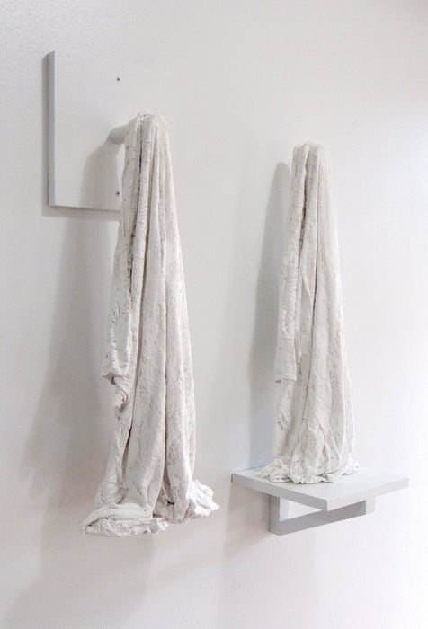 Hung/Held, 2019, mixed media, 30 x 27 x 9 in. / 76.2 x 68.58 x 22.86 cm.