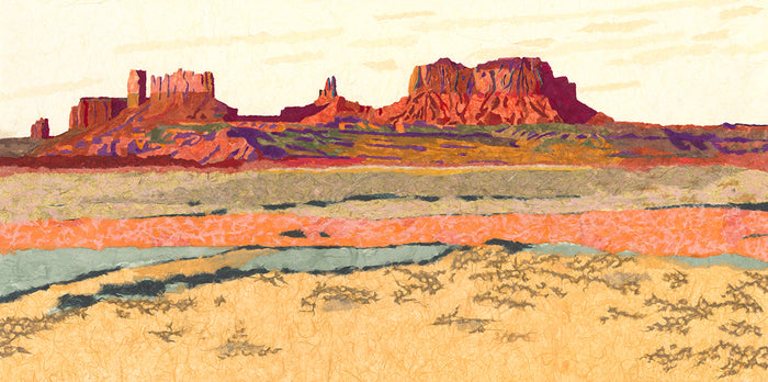 If 163 Was Not, 2020, paper on canvas, 24 x 48 in. / 60.96 x 121.92 cm.