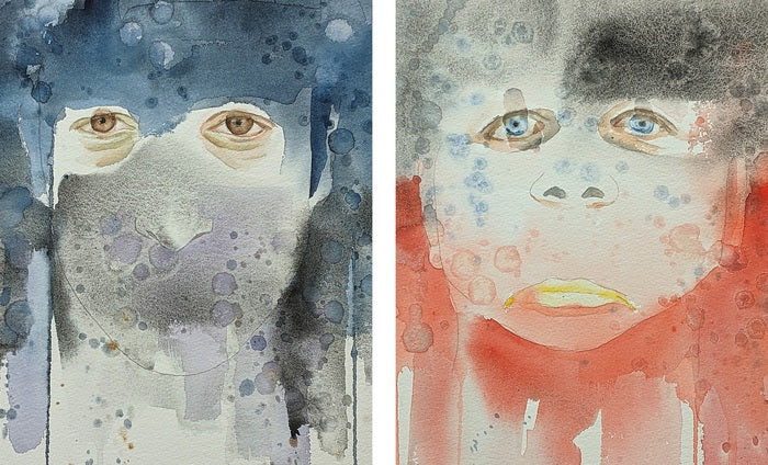 John Lennon - Mark David Chapman, 2023, watercolor, 15.5 x 23.5 in / 39.37 x 59.69 cm