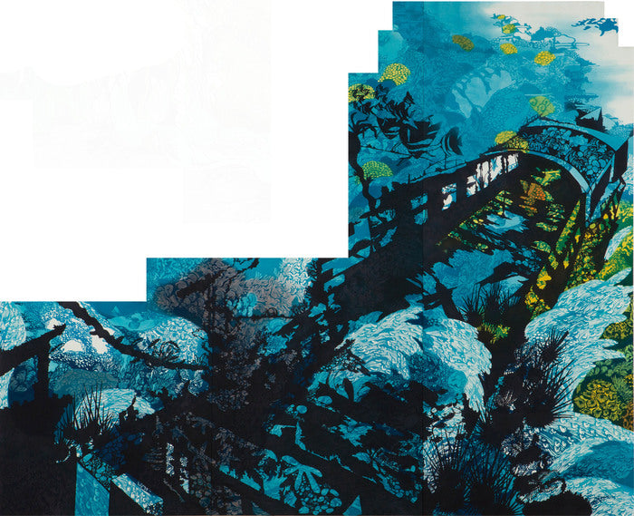 Journey, 2019, stencil dyeing, 70.86 x 86.61 in. / 180 x 220 cm.