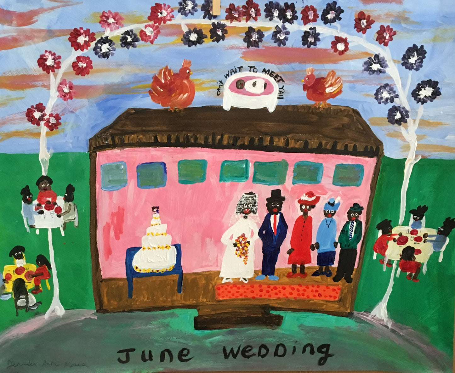 June Wedding, 2023, mixed media on paper, 20 x 27 in. / 50.8 x 68.58 cm.