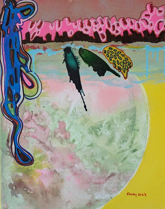 Just Below The Surface, 2023, mixed media, 16 x 20 in. / 40.64 x 50.8 cm.