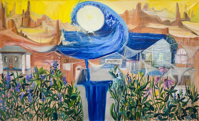 Just Out of Reach, 2022, oil on linen, 62 x 112 in. / 157.48 x 284.48 cm.
