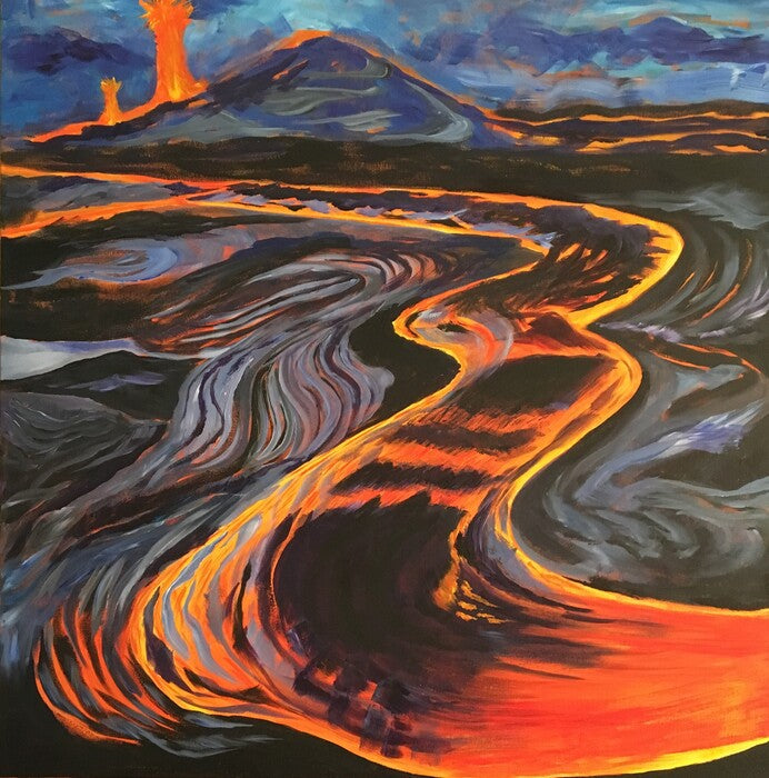 Kiluea, 2018, acrylic on canvas, 36 x 36 in. / 91.44 x 91.44 cm.
