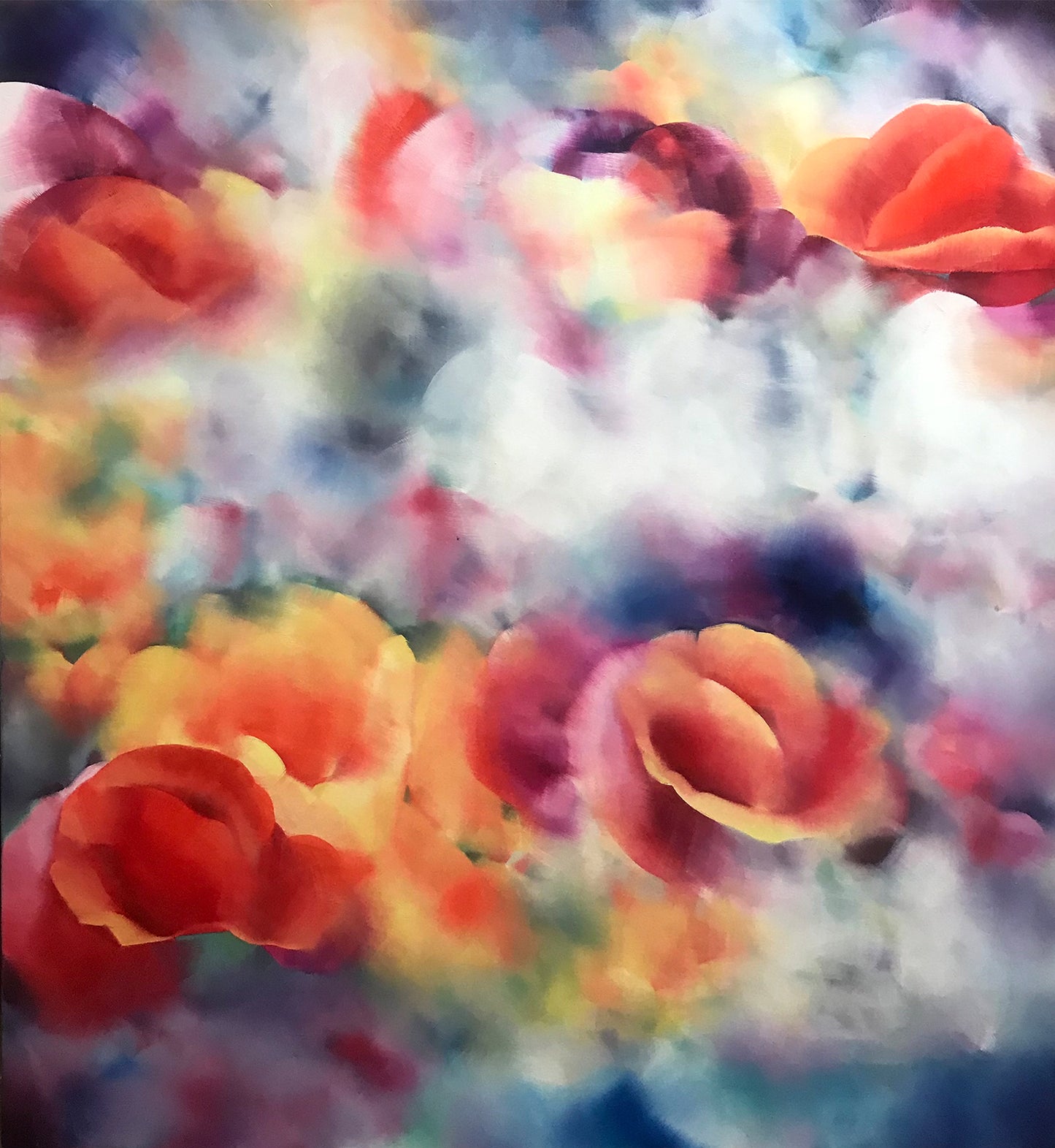 Kristallwald, 2022, oil on canvas, 120 x 110 cm. / 47.2 x 43.3 in.