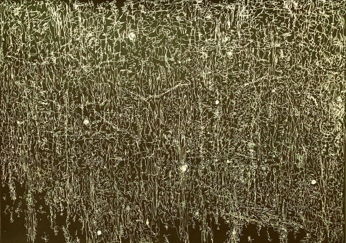 Beyond the Kuiper Belt #18, 2022, ink on paper, 23 x 32 in. / 58.42 x 81.28 cm.
