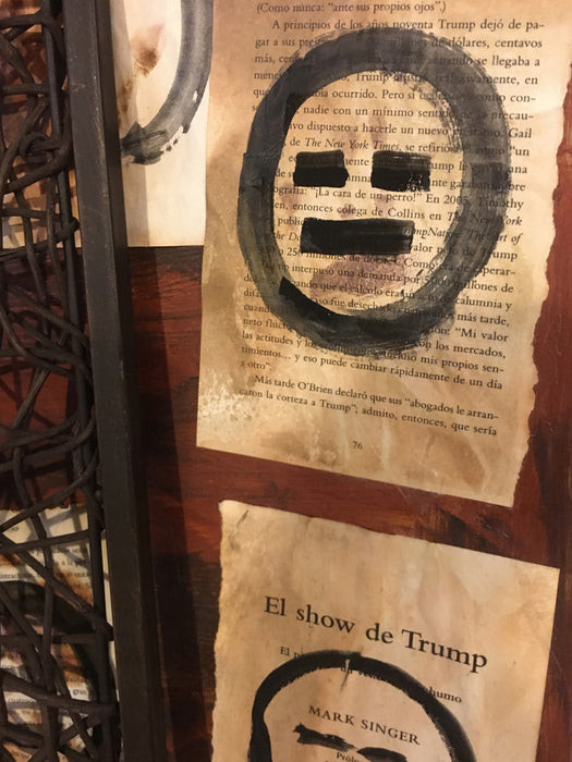 Lines, 2020, mixed media assemblage, 17.75 x 54 x 5 in. / 45 x 137.16 x 12.7 cm.