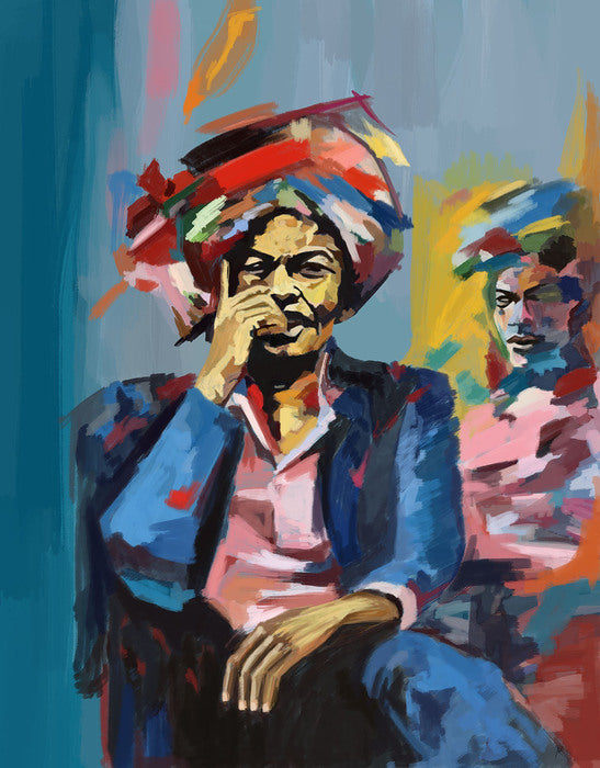 Listening For Change, 2023, digital painting on canvas, 35 x 27 in. / 88.9 x 68.58 cm.