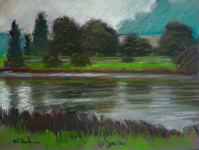 Martinez, 2023, chalk pastel on paper, 9 x 12 in. / 22.86 x 30.48 cm.