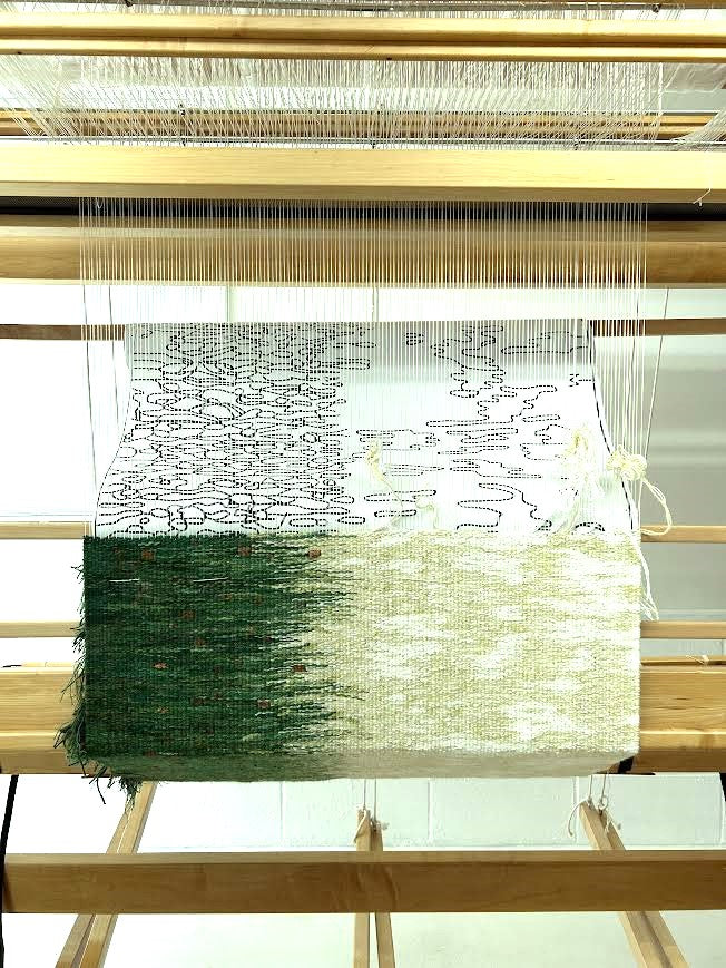 Morning Glory, 2024, tapestry, 27.75 x 77.75 in. / 70.4 x 197.4 cm.