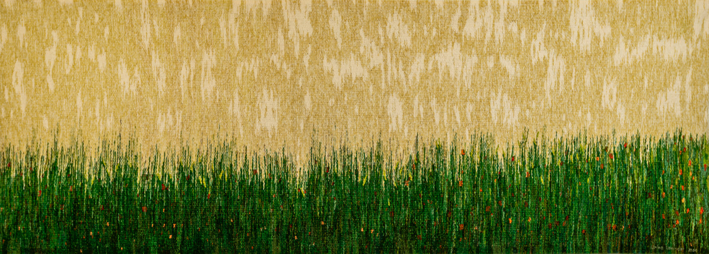 Morning Glory, 2024, tapestry, 27.75 x 77.75 in. / 70.4 x 197.4 cm.