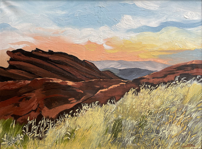 Morning on the Rocks, 2022, oil on canvas, 18 x 24 in. / 45.72 x 60.96 cm.