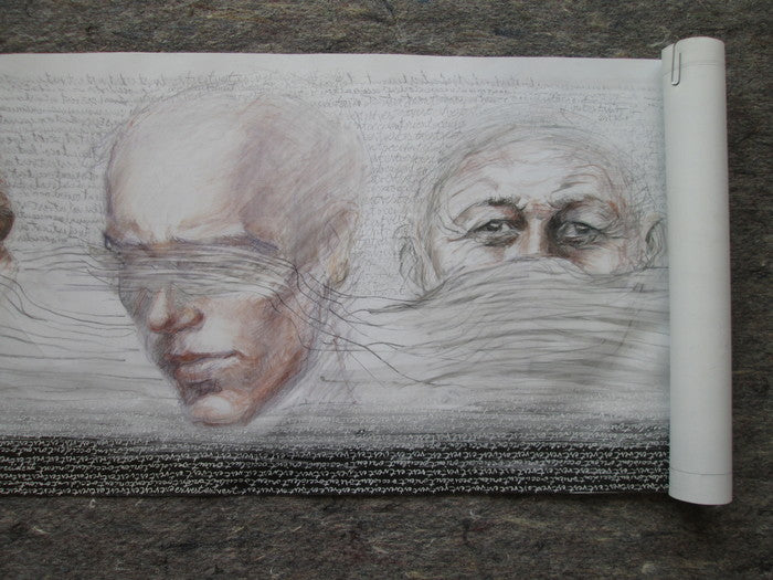 Mute Fear, 2020, charcoal ink, 16 x 10 in. / 40.64 x 25.4 cm.