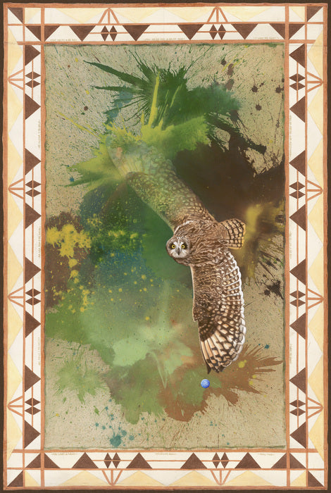 NA HULU KUPUNA, AUMAKUA OF THE EARTH, 2017, mixed media painting, 84 x 60 in. / 213.36 x 152.4 cm.