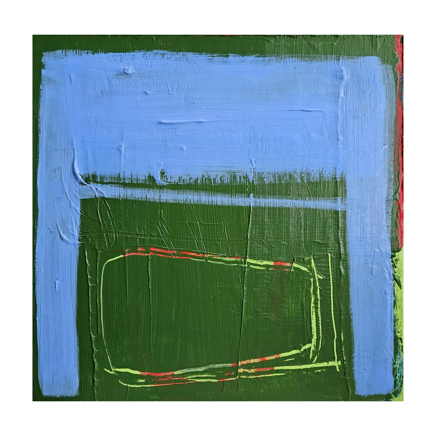 Nothing But Blue Skies, 2024, acrylic, 10 x 10 in. / 25.4 x 25.4 cm.