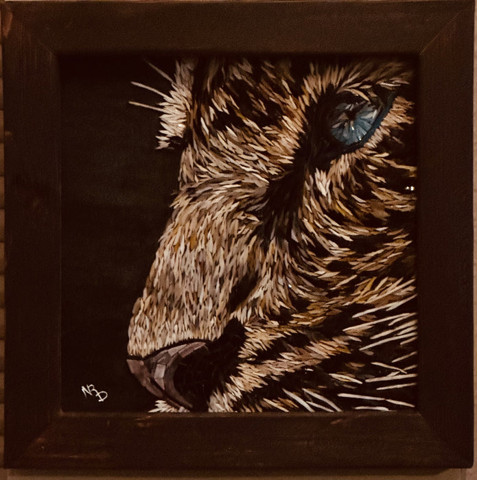 Onyx, 2023, mosaic stained glass, 12.5 x 12.5 in. / 31.75 x 31.75 cm.