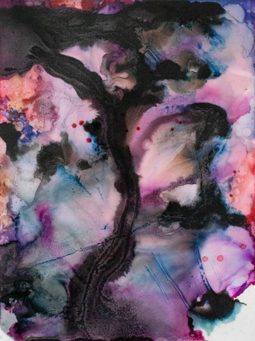 Oyster Claw, 2024, alcohol ink on paper, 12 x 9 in. / 30.48 x 22.86 cm.