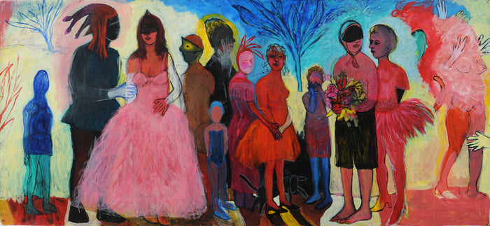 Play of Life, 2019, acrylic on paper, 72 x 144 in. / 182.88 x 365.76 cm.