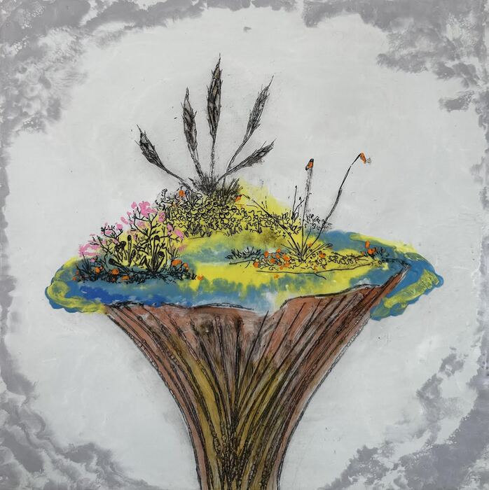 Garden Portrait, 2024, mixed media, 12 x 12 in. / 30.48 x 30.48 cm.