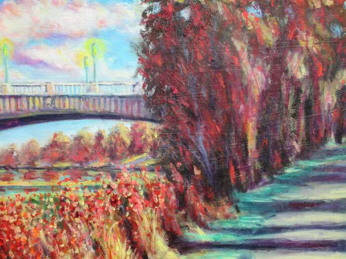 Bicycle Trail on the Potomac River, 2023, oil on canvas, 30 x 24 in. / 76.2 x 60.96 cm.