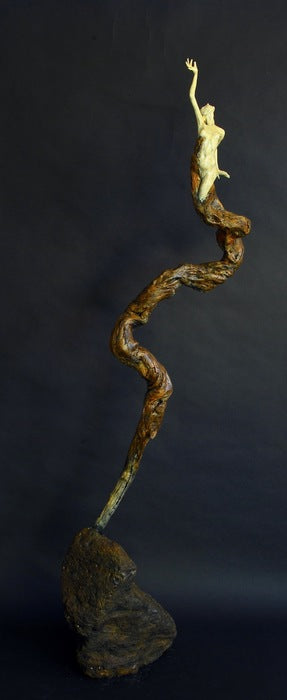 Reaching, 2020, cast bronze, 72 x 22 x 10 in. / 182.88 x 55.88 x 25.4 cm.