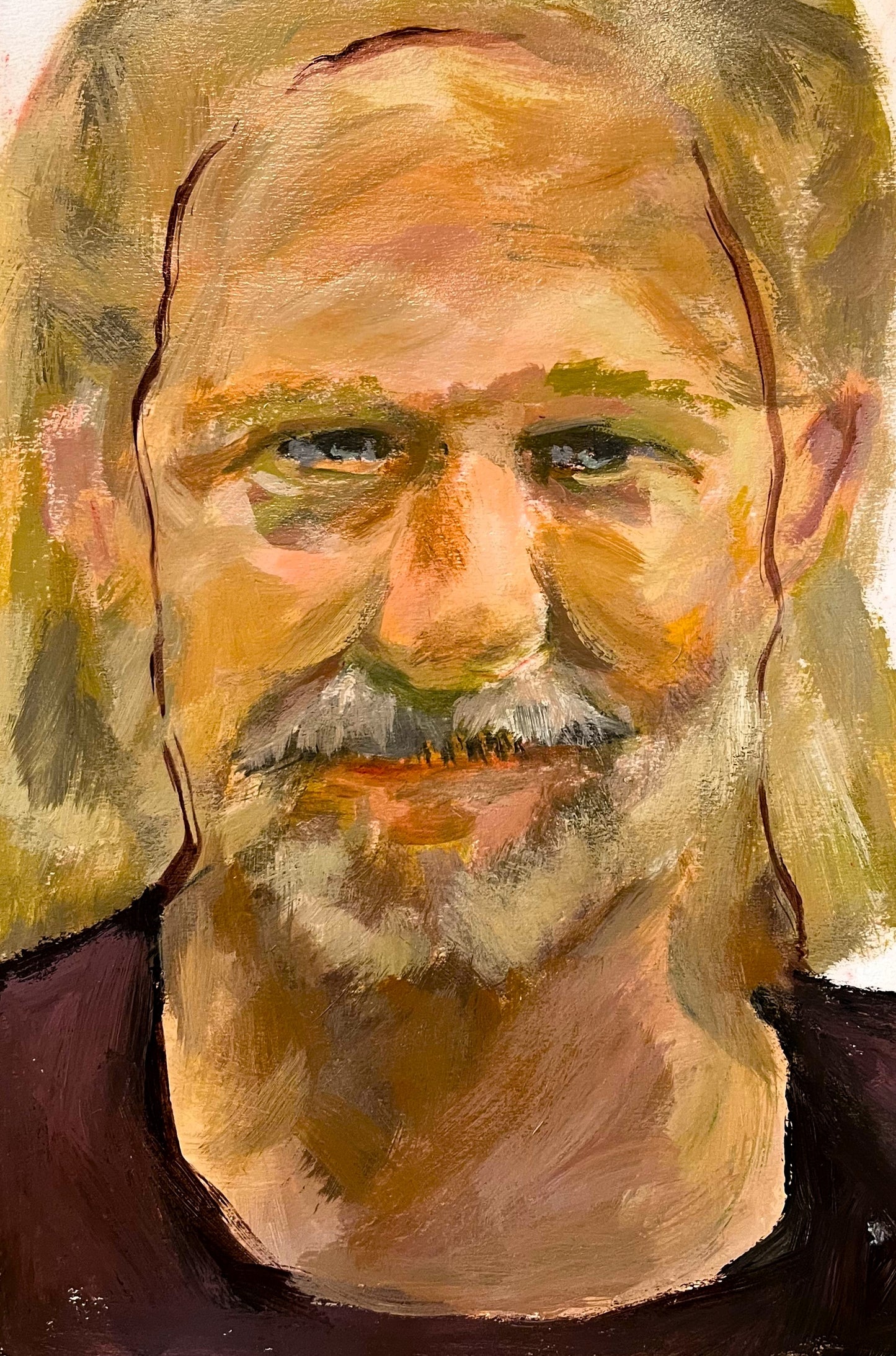 I Will Be With You Every Step of The Way, RIP Big Brother Clayton, 2023, acrylic on paper, 9 x 12 in. / 22.86 x 30.48 cm.