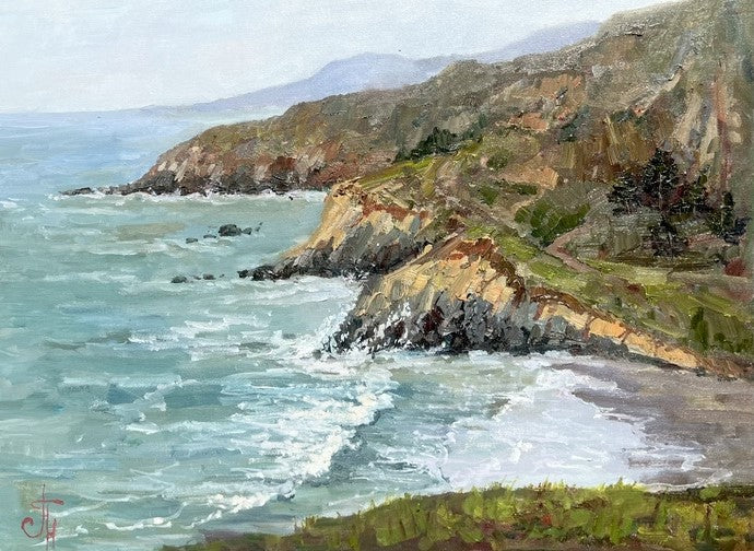 Rodeo Beach, 2023, oil, 19.5 x 22.5 in. / 49.53 x 57.15 cm.