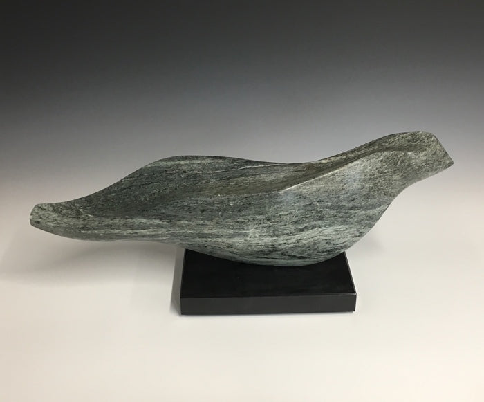Serenity, 2017, swiss soapstone, 9 x 19 x 6 in. / 22.86 x 48.26 x 15.24 cm.