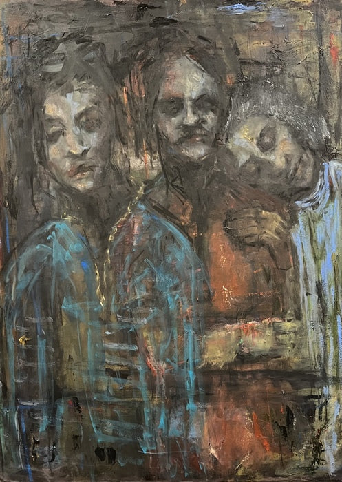 Sisterhood, 2024, mixed media, 40 x 30 in. / 101.6 x 76.2 cm.