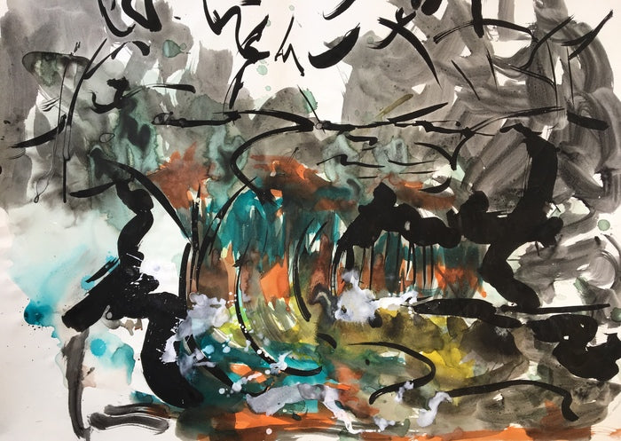 Snap Falls, 2004, ink & acrylic on paper, 18 x 24 in. / 45.72 x 60.96 cm.