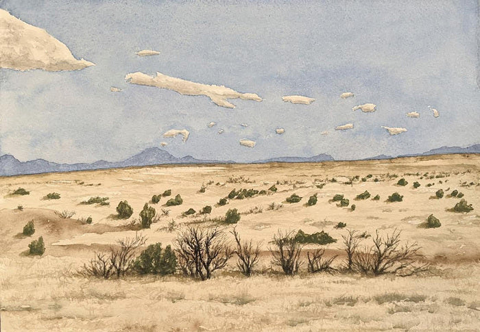 South of Santa Rosa, 2021, watercolor, 8 x 12 in. / 20.32 x 30.48 cm.