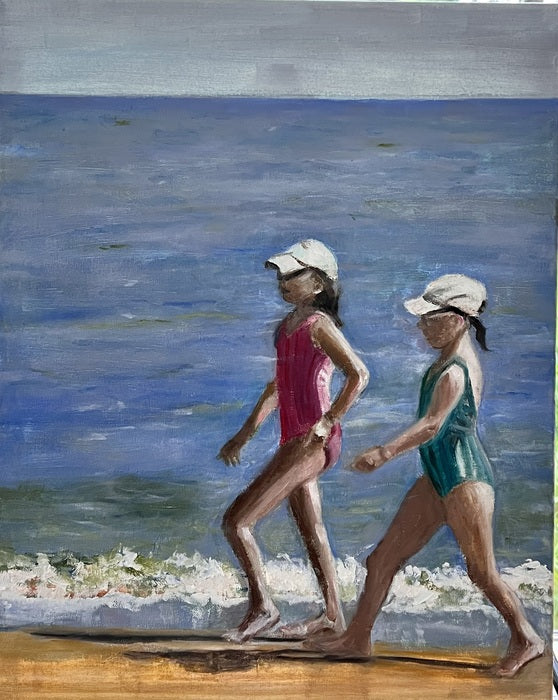 Strolling on the Beach, 2023, oil, 20 x 16 in. / 50.8 x 40.64 cm.
