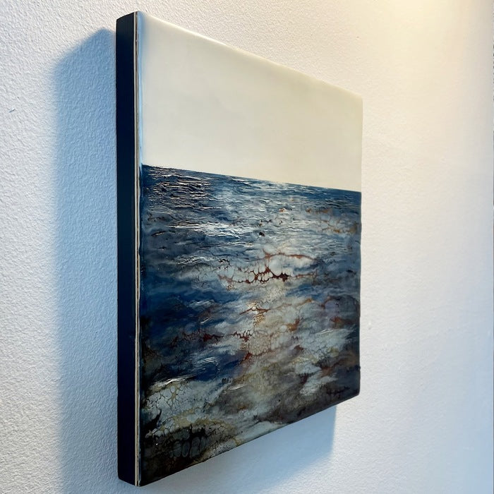Summer, 2021, encaustic, 10 x 10 in. / 25.4 x 25.4 cm.