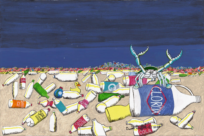 Sunset at the Beach, 2024, acrylic on canvas, 24 x 36 in. / 60.96 x 91.44 cm.
