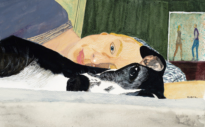 Susan and Pete, on a Sunday Afternoon, 2023, watercolor, 10 x 15.5 in. / 25.4 x 39.37 cm.