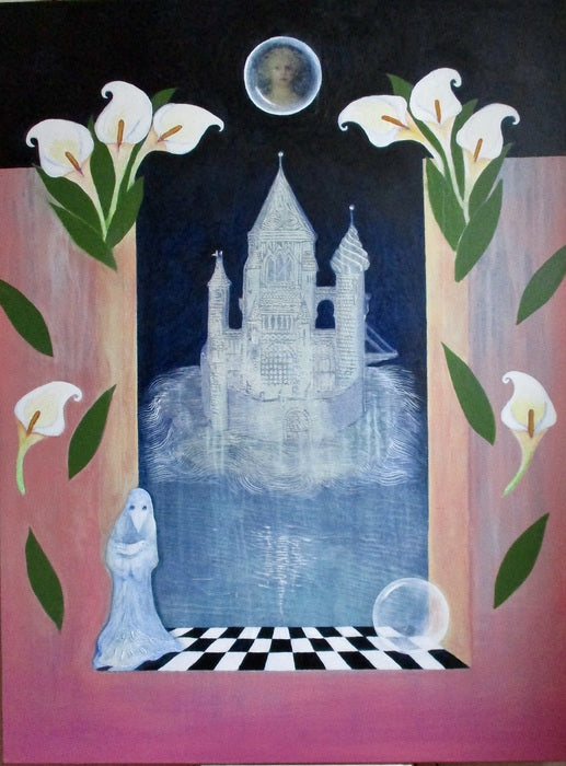 Suspended, 2021, acrylic on canvas, 40 x 30 in. / 101.6 x 76.2 cm.