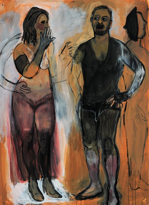 The Conversation, 2016, acrylic on paper, 70 x 54 in. / 177.8 x 137.16 cm.