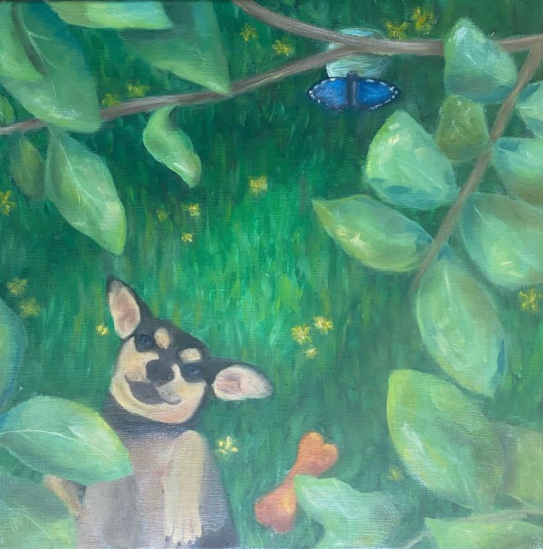 The Love Cycle, 2022, oil on canvas, 12 x 12 in. / 30.48 x 30.48 cm. - 11 x 14 in. / 27.94 x 35.56 cm.