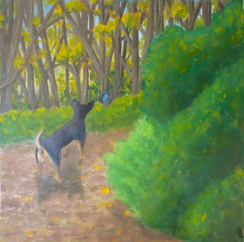 The Love Cycle, 2022, oil on canvas, 12 x 12 in. / 30.48 x 30.48 cm. - 11 x 14 in. / 27.94 x 35.56 cm.